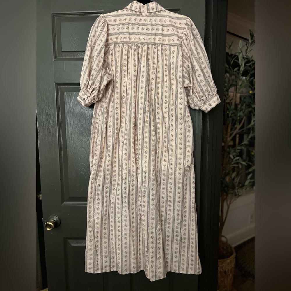 Striped Beige Midi Dress - Picture 3 of 3